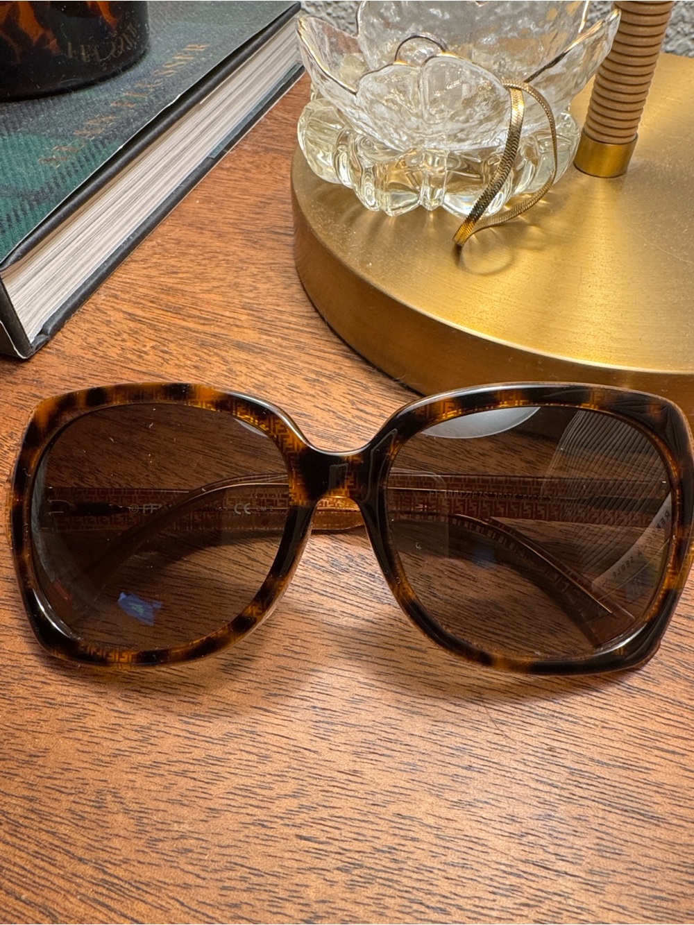 FENDI Micrologo Vintage Tortoiseshell Oversized Women’s Sunglasses - Brown